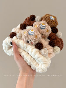 Băng Đô Búp Bê Gấu Màu Nâu Hoạt Hình Cho Phụ Nữ Dùng Khi Rửa Mặt Và Đắp Mặt Nạ Băng Đô Tóc Bằng Vải Nhung Mềm Mại