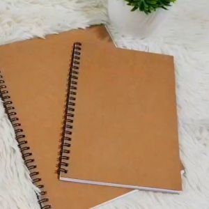 สมุด สมุดบันทึก จำนวน 60 แผ่น กระดาษปอนด์ขาว 70 แกรม ปกน้ำตาล สันห่วงสีดำ A5 และ B5 พร้อมส่ง