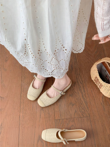 SHÉII | Dép Bãi Biển Kiểu Dệt Có Khóa ~5cm Gót