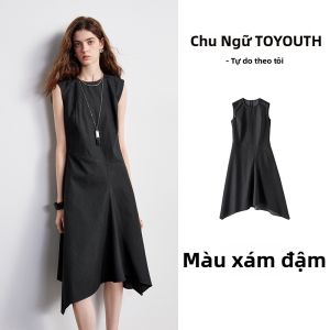 Toyouth | Đầm A-Line Không Tay Cổ Dây Rút Dáng Xéo