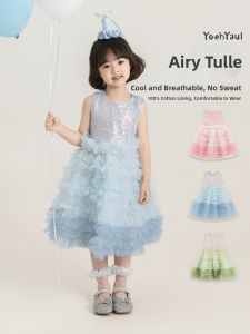 YOEHYAUL | New Gradient Mesh Cool Sleeveless Glitter Princess Dress
