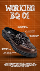 Working Sneakers For You Sepatu Pantofel Pria Slop Kerja Office Code BQ-01 Size 39 - 43