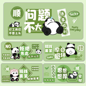 Cute Panda Mousepad Large Green Cartoon Girls Desk Mat Thickened Office Computer Keyboard Table Pad Universal