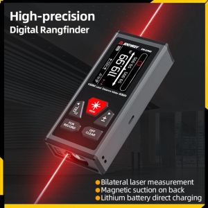 Dual Laser Distance Meter Bilateral Laser Rangefinder 60M/100M Rechargeable Digital Tape Measure Professional Bidirectional Red/Green Laser Two-way Range Finder
