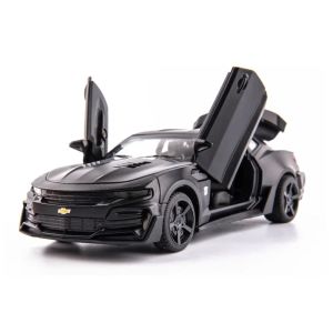 Scale 1/32 Camaro Toys Model Car Alloy Metal Diecast With 4 Door Opened Sound Light Pull Back Vehicle for Boy Gift Collection