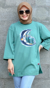 FOREVER FASHION OVERSIZE MOTIF DTF PRINT PREMIUM KAOS ATASAN WANITA LENGAN 7/8 BELI 4 GRATIS 1 ACAK