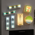 Mini LED Lighted Magnetic Fridge Magnet 711 Convenience Store Sign Micro Model Hole Board Decoration Creative Cultural Gift. 