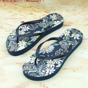 Export Thick Sole Ladies Flip-Flops Non Slip Home Soft Flowers Outwear Beach Flip-Flops Fashion Trendy