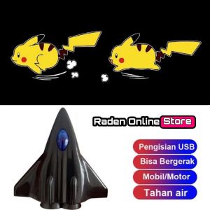 [JET MODEL] Lampu logo kartun LED Lampu sorot pintu mobil motor full sensor Hitam Lcd Car Layar Proyektor kaca pembesar proyektor mini proyektor