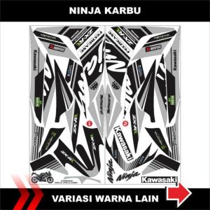 Decal Striping Ninja 250 Karbu Semi Full Stiker Variasi Motif Grafis Monster
