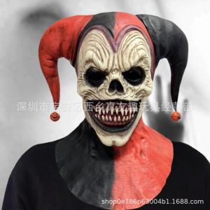 25 Years Halloween Funny Joker Mask Green Hair Red Nose Latex Headset Jack Mask Cosplay Prop for Party And Entertainment