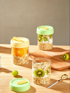 HONGZHU | Bát Đa Năng Ăn Sáng Có Thể Hâm Microwave cho Cháo Yến Mạch Salad Trái Cây Súp với Nắp và Muỗng