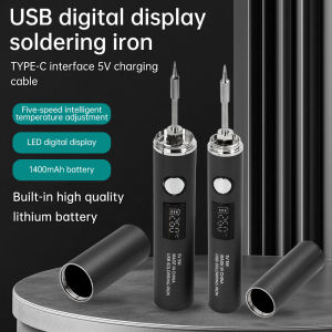 DC 3.7V 8-10W USB Electric Soldering Iron TYPE-C Plug-in Model with 5 Levels of Temperature Adjust MINI Soldering Iron DIY Tools