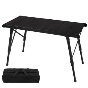 【มาถึงภายใน 2 วัน】 Aluminum Alloy Folding Table with Adjustable Height IGT Table with Carrying Bag Outdoor Table for Outdoor Camping Picnic