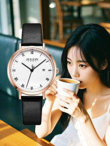 Julius Quartz Watch Womens Roman Scale Fashion Leather Belt Simple Style Shockproof Business Wristwatch Korean Brand