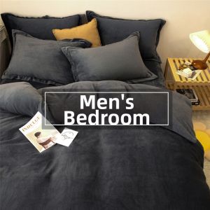 Winter Warm Simple Style Reversible Velvet Thickened Quilt Cover