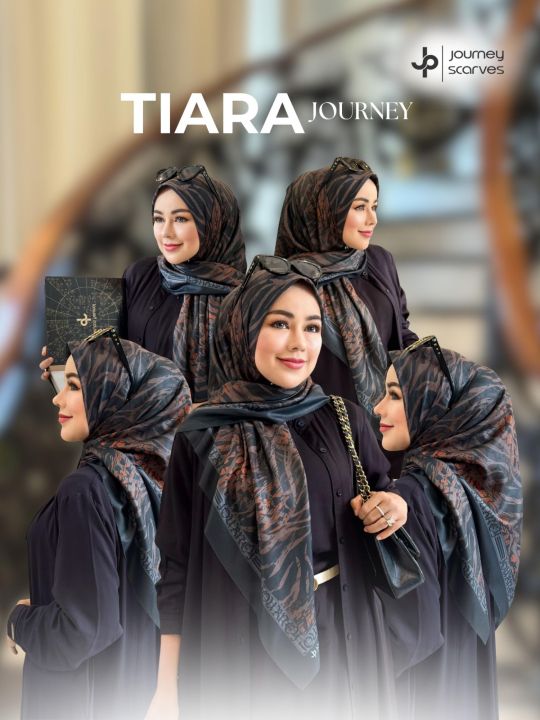 HIJAB JOURNEY MOTIF TIARA -KERUDUNG SEGI EMPAT BY JOURNEY SCARVES