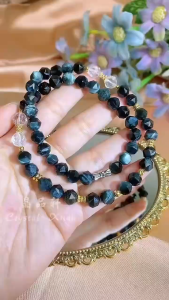 [MY🇲🇾 Ready Stock] 💙🤍 蓝虎眼 + 白水晶 项链 Blue Tiger’s Eye + Clear Quartz Necklace ｜洞察力 ✦ 镇定能量 ✦ 清晰思维｜