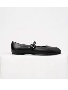 JTDA Cos 622 Womens round Toe Pleated Leather Ballet Flat Retro Flats Youth Footwear Glue Adhesive Flat Heel Fashionable Flats