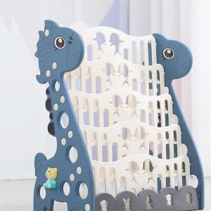 ชั้นวางหนังสือเด็ก ชั้นวางหนังสือ ชั้นวางหนังสือสำหรับเด็กน่ารัก สไตล์การ์ตูน 3 ชั้น, 4 ชั้น ติดตั้งง่าย