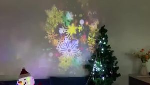 【Merry Christmas 】LED Christmas Pattern Projector Lamp Waterproof 360 Rotatable Stage Projection Lights Holiday Party Decor Landscape Projector Lamp Decorative Lighting