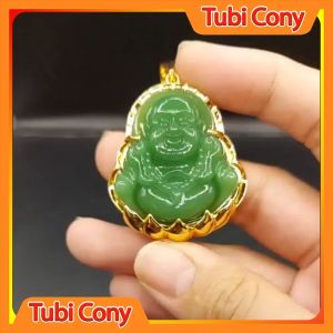 Mặt dây chuyền di lạc xanh vui vẻ đài sen M6224-115-KT Tubi Cony - Bình An - Vui Vẻ