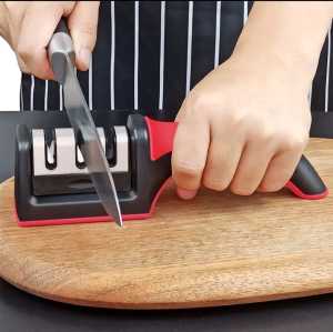 Quick Sharpener / Pengasah Pisau Dapur Dan Gunting 3 step Super Tajam / Asahan Tajam Pisau Dapur 3 in 1
