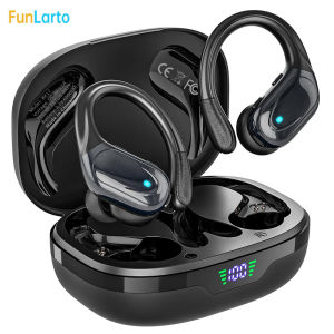 Funlarto Wireless Headphones Sport Bluetooth Earphones IPX7 Waterproof Earbuds 75 Hrs Battery with Mic LED Power Display for Gym