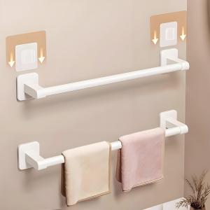 Wall Mounted Towel Rack Bathroom Storage Rack No Drilling Bathroom Horizontal Bar Towel Rack Kitchen Bathroom Accessories
