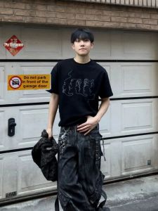 YEBO | Large Size Street Style Heavy Cotton T-Shirt 300 lbs