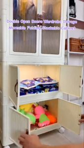 JOVNO Storage Cabinet Drawer Flip Top Storage Box Plastic Wardrobe For Baby Toy Clothes Home Organizer