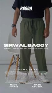 Sirwal Baggy Rosal Celana Muslim Casual Santai Pangsi Cingkrang Sunnah Komprang Haji Umrah Pria