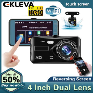 EKLEVA Full HD 1080P Dual Dash Cam 4.0 Inch LCD Screen Car Dash Cam DVR Front Camera and Rear View Cam 170 Degree Wide Angle