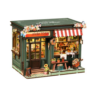 Flower House Doll House Set 3D Puzzle Assembly Model DIY Handmade Toy Room Bedroom Decoration Wooden Crafts Birthday Gift