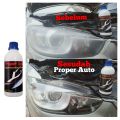 proper Auto liquid cairan nano burn coating super shine adalah produk yg di gunakan untuk mengatasinheadlamp yg defact, kusam, menguning, retak rambut dengan metode penguapan agar headlamp anda bersih, bersinar seperti baru.garansi uang kembali. 