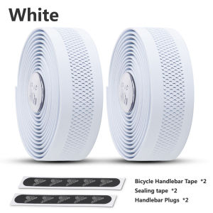 Road Cycling Handlebar Tapes Hollow Bike Handlebar Tape PU+EVA Bicycle Anti-slip Shockproof Bar Wraps Fixing Straps White/Black