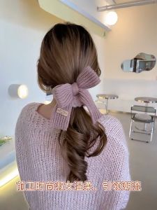 New Fashion Plush Hair Rope Korean Knitted Bowknot Hair Ties