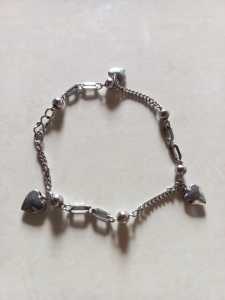 Gelang wanita rantai oval custom rantai halus baja putih monel original