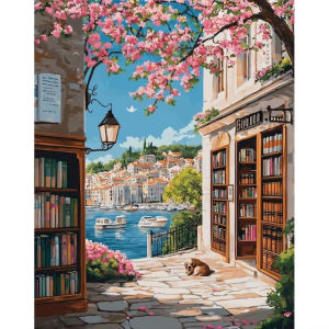 BILIBILI | Oil Painting By Numbers European Town Scenery Number Drawing Canvas DIY Pictures By Numbers Home Decor
