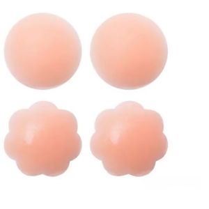 Women Reusable Invisible Nippleless Adhesive Silicone Nipple Cover Breast Pad Areola Patch Pasties Dress Swimwear (1Pair)