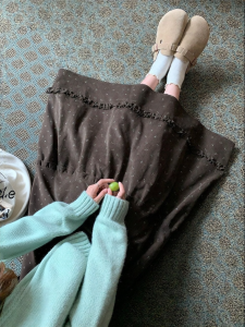 imimtuan | Chân Váy Dài Kiểu Vintage Hoa Văn Đa Năng