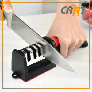 CART Alat Asahan Pisau & Gunting 3 Step Pengasah Pisau Dapur Multifungsi Knife Sharpener 3 Slot
