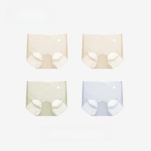 MONCAICHAN | Ladies Seamless Ice Silk Triangle Shorts Underwear Thin Pure Cotton Crotch Mid Waist Quick Dry Fabric Mask Pants Summer New Arrival