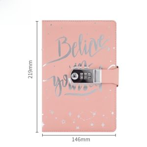 สมุดบันทึกรหัสผ่าน A5 พร้อมล็อค สมุดบันทึกวิชาการสำหรับนักเรียน สมุดบันทึกแบบเรียบง่ายและสร้างสรรค์ สมุดบันทึกแบบพกพาสำหรับผู้หญิง