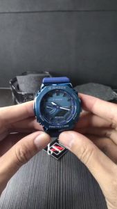 Jam Tangan Casio G-Shock Pria Gshock GM-2100N-2A Metal Cover LED AutoLight Custom Strap