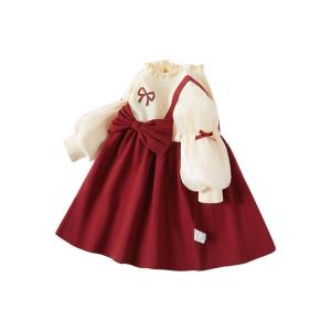 Girls Fleece Lined Princess Dress Bubble Sleeve Birthday Cake Design Childrens Spring Autumn Fashion Jellybaby Long Sleeve Zipper