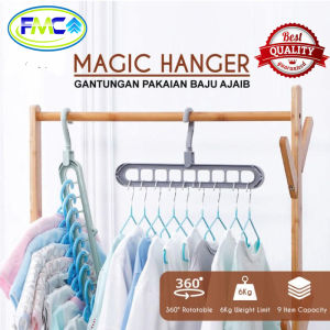 Gantungan Baju Lemari 9 Lubang Gantungan Pakaian Lemari Multifungsi Serbaguna 9 in 1 Murah Praktis Magic Hanger Import