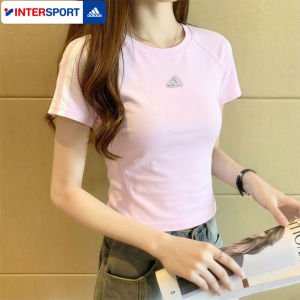 adidas | Áo Thun Nữ Ôm Body Tay Ngắn Màu Hồng Mới Thu