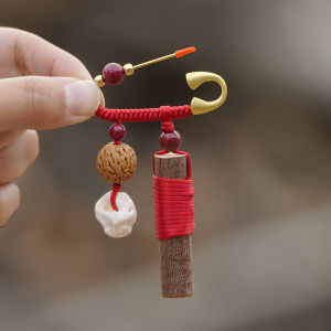 Baby Safety Pin Plum Wood Southeast Branch Rod Outing Bodyguard Children Plum Kernel Shock Press Pig Bone Amulet Red Rope