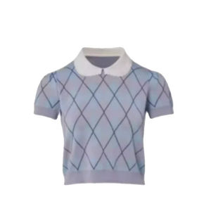 Zhang Yuan Yi Womens Summer 2024 Knit Shirt Short Sleeve Plaid Design Small Fragrance Style Commute Regular Length Overhead